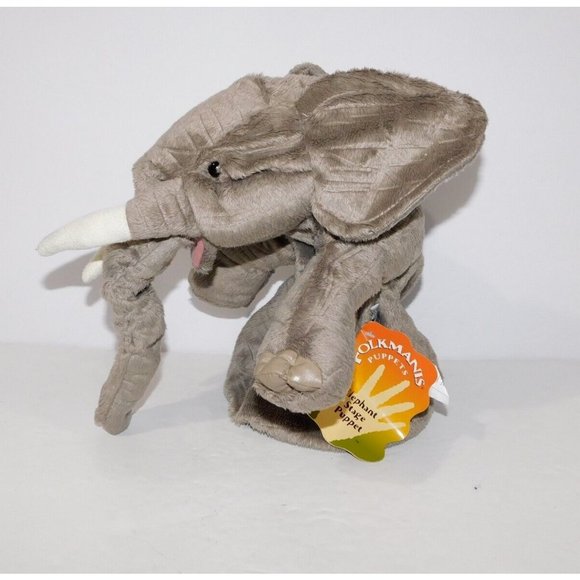 Folkmanis Gray Elephant Stage Puppet 14" Mouth, trunk and Front legs move NEW - Picture 2 of 7